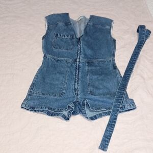 Madewell Denim Romper with Removable Waist Tie